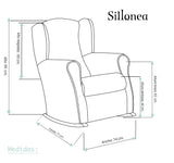 Gasten a gusto SILLONEA- Butaca Lactancia Rodero o Mecedora- Tela Antimanchas (Acualine). Medidas: 96 * 74 * 78 cm. Ideal para amantar y balancear al Bebe para dormirlo.… (Gris)