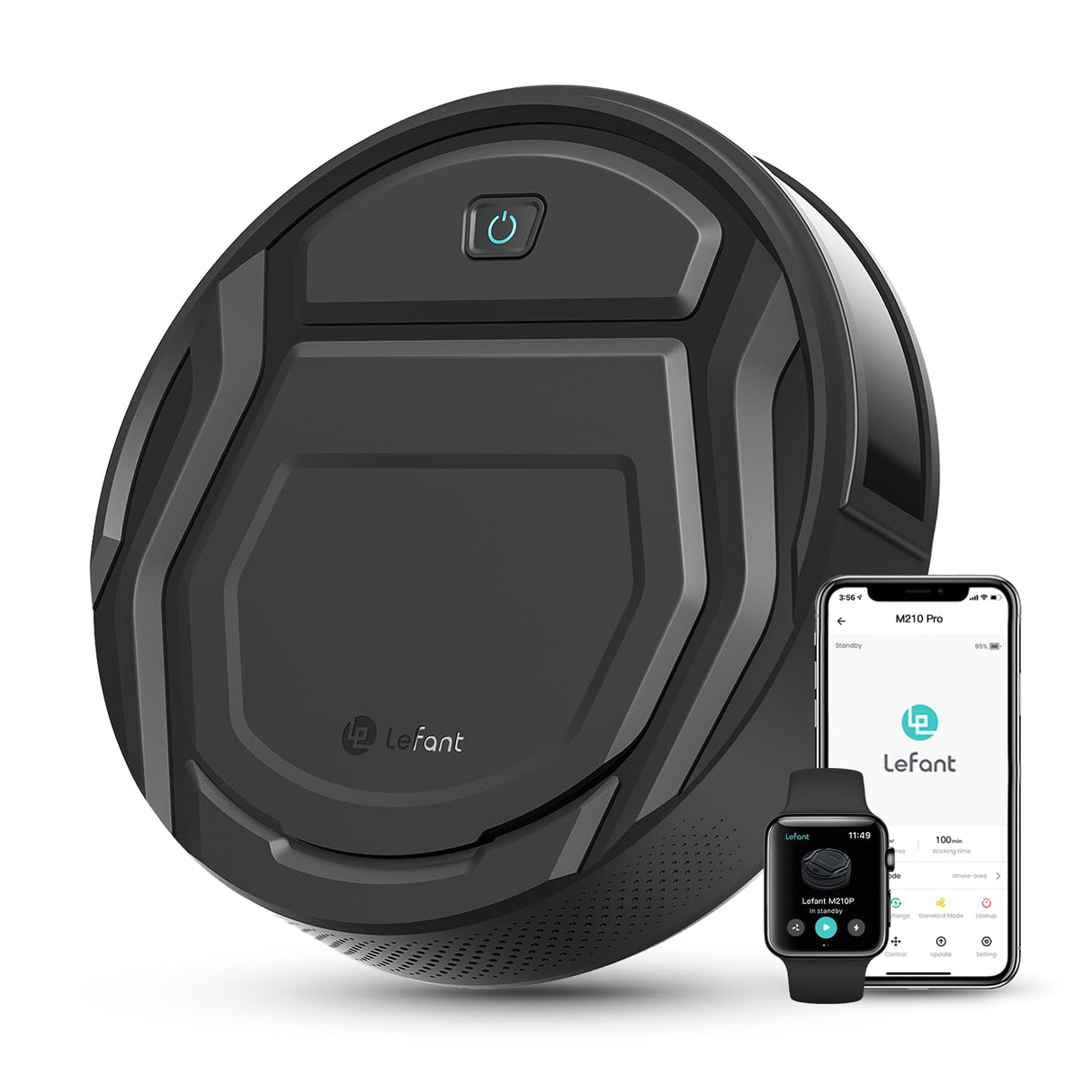 LEFANT Robot Aspirador 2200Pa, Aspirador Robot Autonomía de 120 Min, WiFi/App/Alexa, Sensor de Anticolisión/Caída Navegación Inteligente, Delgado y Silencioso, 6 Modos de Limpieza M210 Pro