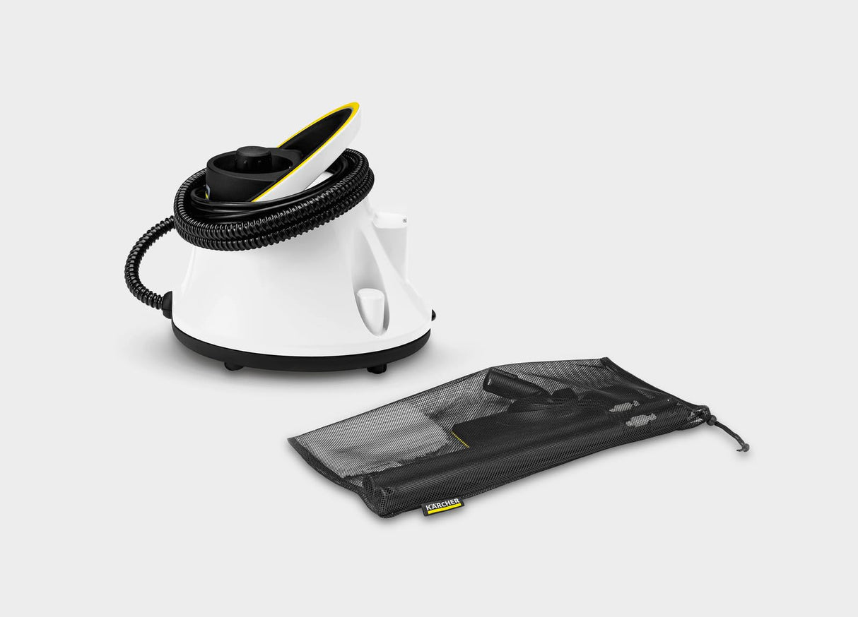 Kärcher Limpiadora de vapor SC 2 Deluxe, rendimiento: aprox. 75m², depósito: 1 l, presión: máx. 3,2 bar, tiempo de calentamiento: 6,5 min., 1500W, incluye kit de limpieza Easyfix y 3 boquillas