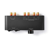 Nedis caja de control de altavoces - Conmutación entre dos pares de altavoces o reproducción simultánea - Dos interruptores basculantes separados y un control de volumen - 4-16 ohmios, 60 W - Negro