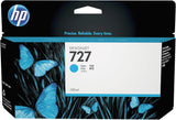 HP 727 B3P19A Cian, HP DesignJet Cartucho de Tinta Original, de 130ml, para Impresoras Plotter de Gran Formato HP DesignJet Series T2500, T1500 y T900 y Cabezal de Impresión HP 727 DesignJet