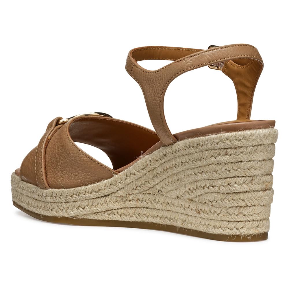 Geox D PANAREA B, Sandalia de cuña Mujer, Beige, 36.5 EU