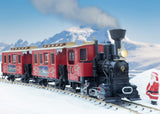 LGB – 70308 Gartenbahn Starter Set de Tren de Navidad con Locomotora y Dos vagones, ferrocarril al Aire Libre, Carril G