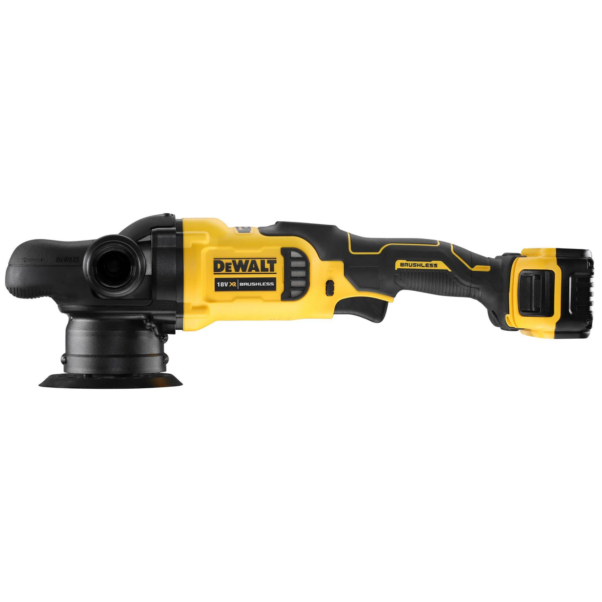 DeWalt DCM848P2-QW - Pulidora de doble acción XR 18 V 5 Ah Li-ion sin escobillas, 2 baterías, color amarillo