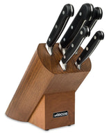 Arcos Set Cuchillos 5 piezas Acero Inoxidable Nitrum. Cuchillo Cocina Profesional Afilado para Cortar Carne. Mango Ergonómico Polioximetileno POM. Serie Opera. Diseño Clásico. Color Negro.