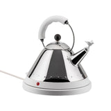 Alessi - MG32 W - Hervidor Eléctrico de Diseño, Acero Inoxidable y Resina Termoplástica, Blanco