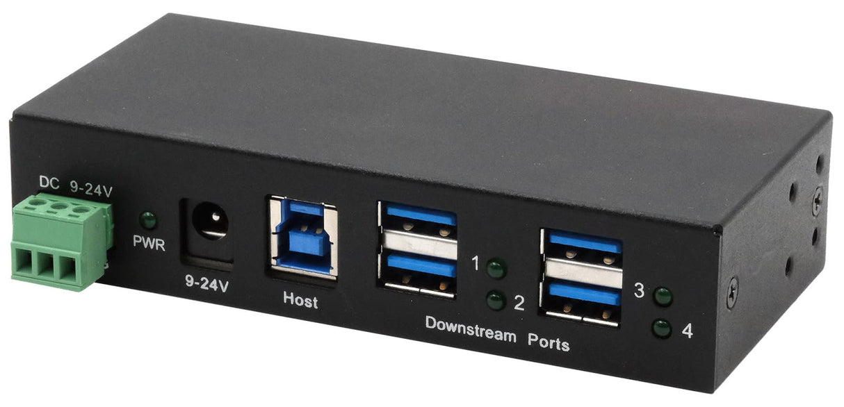 EXSYS EX-1244HMS 4 Puertos USB 3.2 Gen 1 HUB DIN-Rail Kit und Wand Via VL813 Chipset