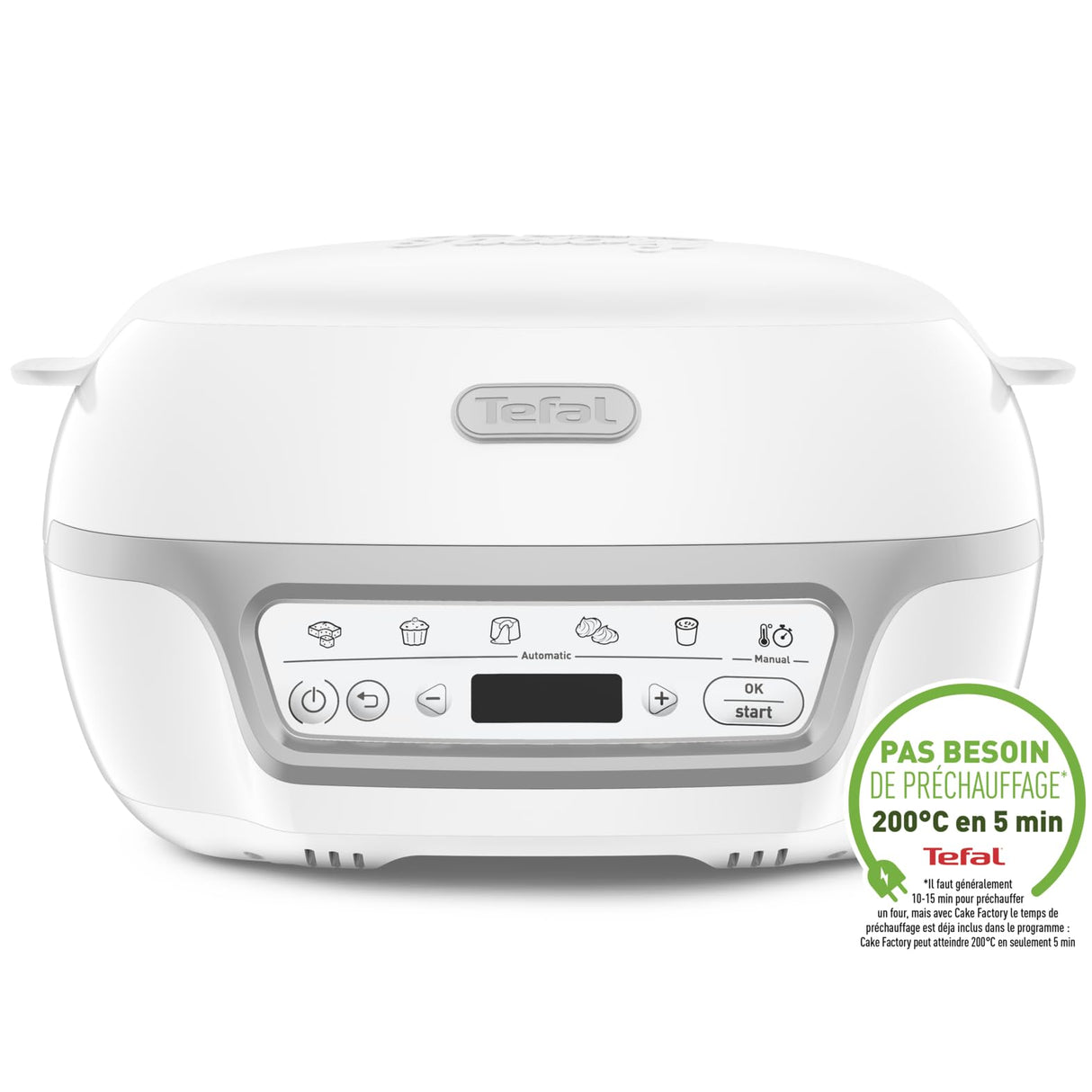 TEFAL KD812110 Cake Factory Delices Silver Appareil a gateau, 5 programmes auto + mode manuel, Accessoires, Application dediee