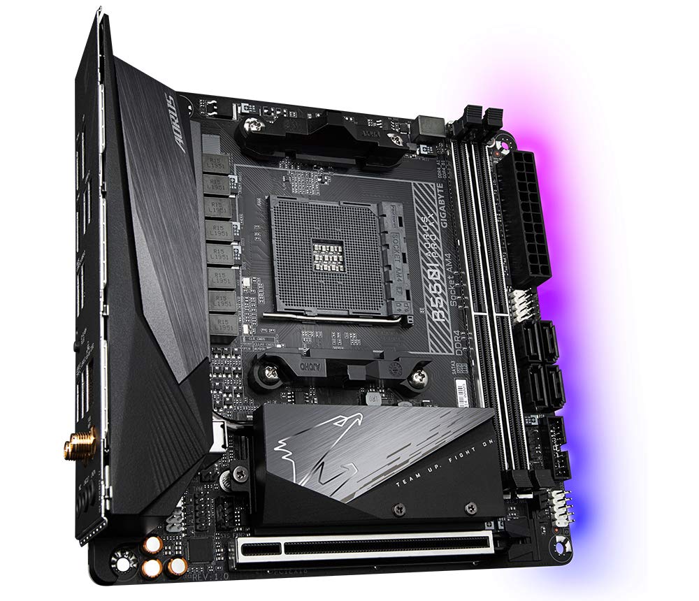 GIGABYTE B550I AORUS PRO AX Placa base - Procesadores AMD Ryzen 5000, VRM de 8 fases, hasta 5300 MHz DDR4, 1xPCIe 4.0 + 1xPCIe 3.0 M.2, Wi-Fi 6E, LAN 2.5GbE, USB 3.2 Gen 2