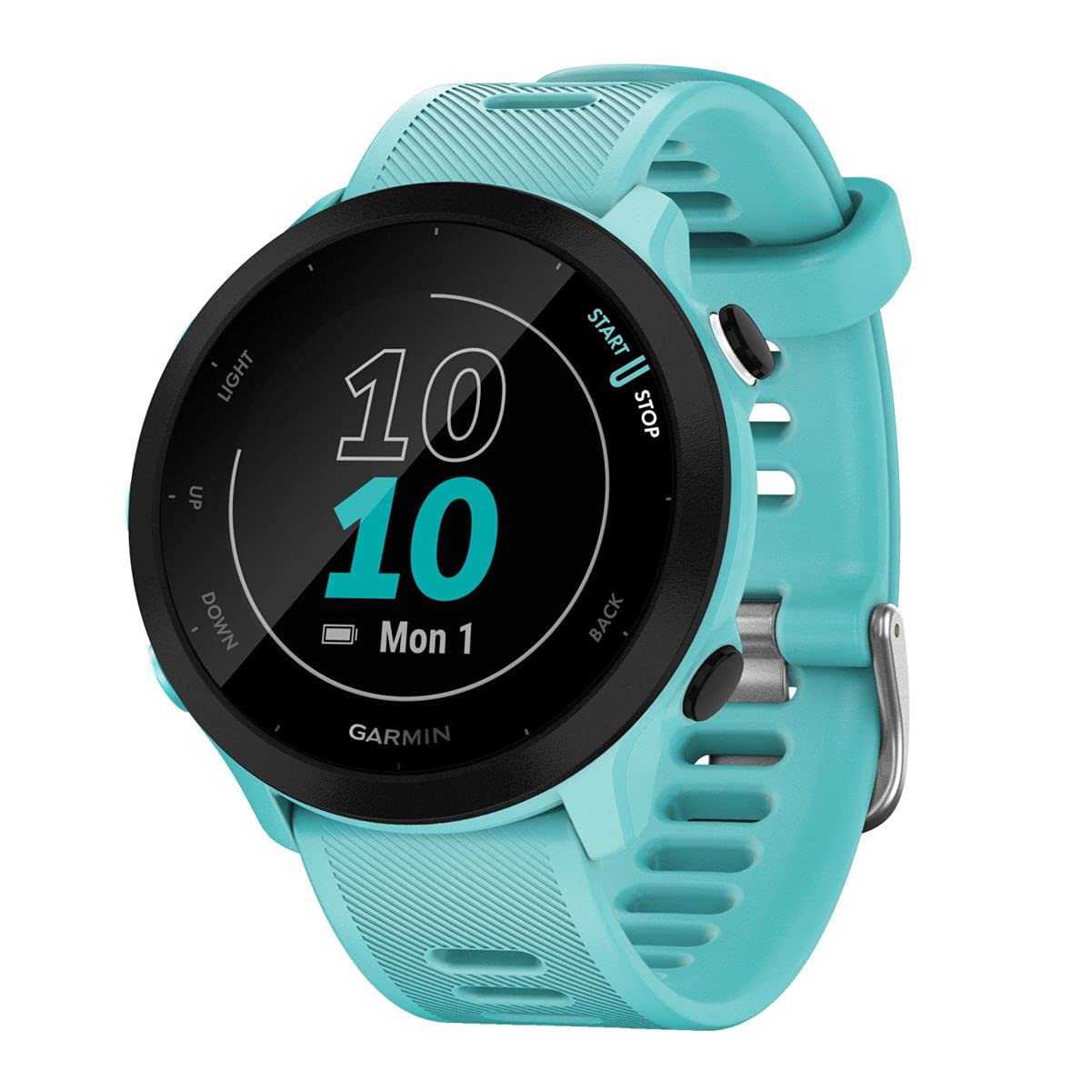 Garmin Forerunner 55 - Reloj inteligente para running con GPS, planes de entrenamiento, notificaciones y seguimiento del bienestar, Turquesa