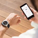 MyKronoz ZeTime Elite Reloj Inteligente híbrido 44mm con Agujas mecánicas sobre una Pantalla a Color táctil – Regular Cepillado Oro Rosa/Milanese