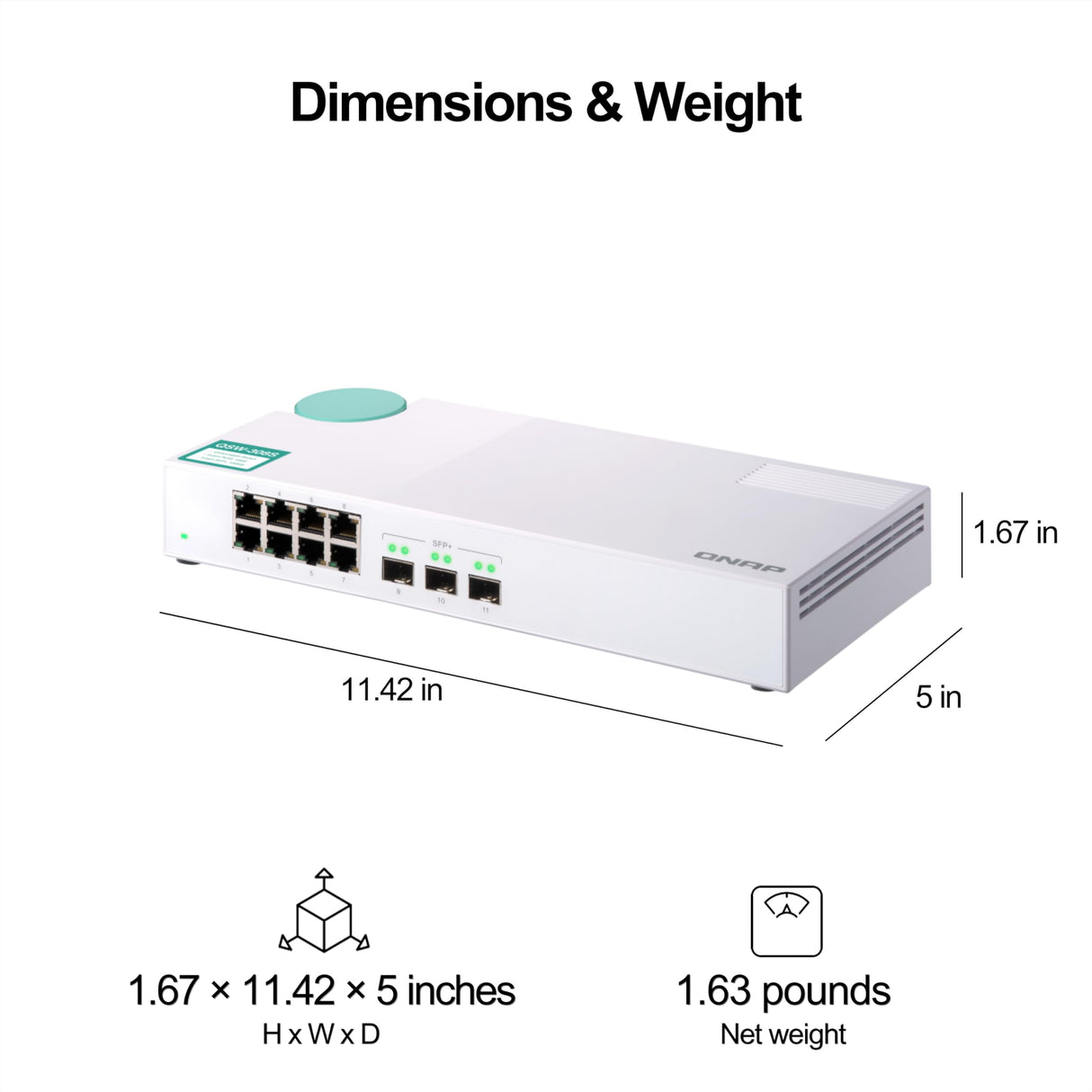QNAP Switch 8 Ports 2.5Gbp+ SFP+ * QSW-308S1