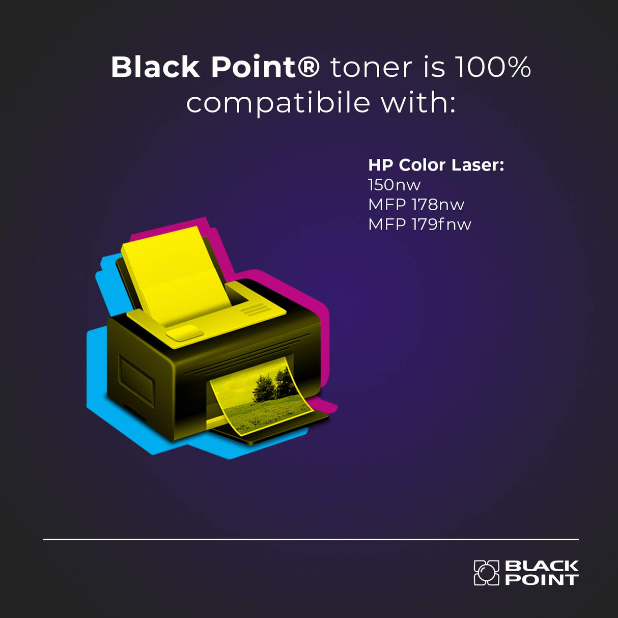 Black Point Juego de 4 Cartuchos de Tóner para HP 117A 43% de aumento de la productividad W2070A W2071A W2072A W2073A con Chip para HP Color Laser MFP 178nw 179fwg 179fnw 178nwg Color Laser 150a 150nw