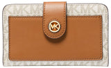 Michael Kors MD Tab Pckt Bifold, Hand Bag Women, Vanilla/Acorn, One Size
