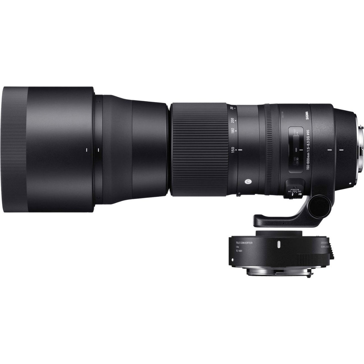 SIGMA ZB954 - Objetivo SIGMA 150-600mm F5-6.3 Contemporary +TELE CONVER.TC-1401 para Canon, color negro