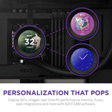 NZXT Kraken Elite 280 RL-KN28E-B1-280mm AIO - Enfriador líquido para CPU - Pantalla LCD personalizable de 2.36 pulgadas para imágenes, métricas de rendimiento y más - Bomba de alto rendimiento - 2
