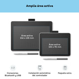 Pen Tablet Wacom One S, Que Incluye un lápiz con tecnología de resonancia electromagnética (EMR) sin Pilas, conexión Bluetooth, para Windows, Mac, Chromebook y Android: Ideal para creativos