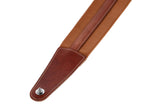 GEWA Correa para guitarra serie Prestige, cuero auténtico, ancho 65 mm, largo 103-139 cm, Cierre de seguridad: cromado, arena seca/marrón, marrón medio/marrón, hecho a mano en Europa