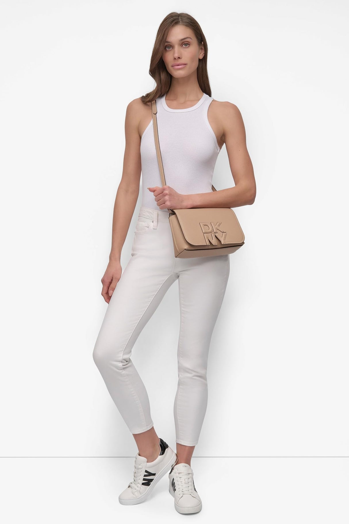 DKNY Nicole Crossbody, Mujer, Negro/Gris Topo Claro, Talla única