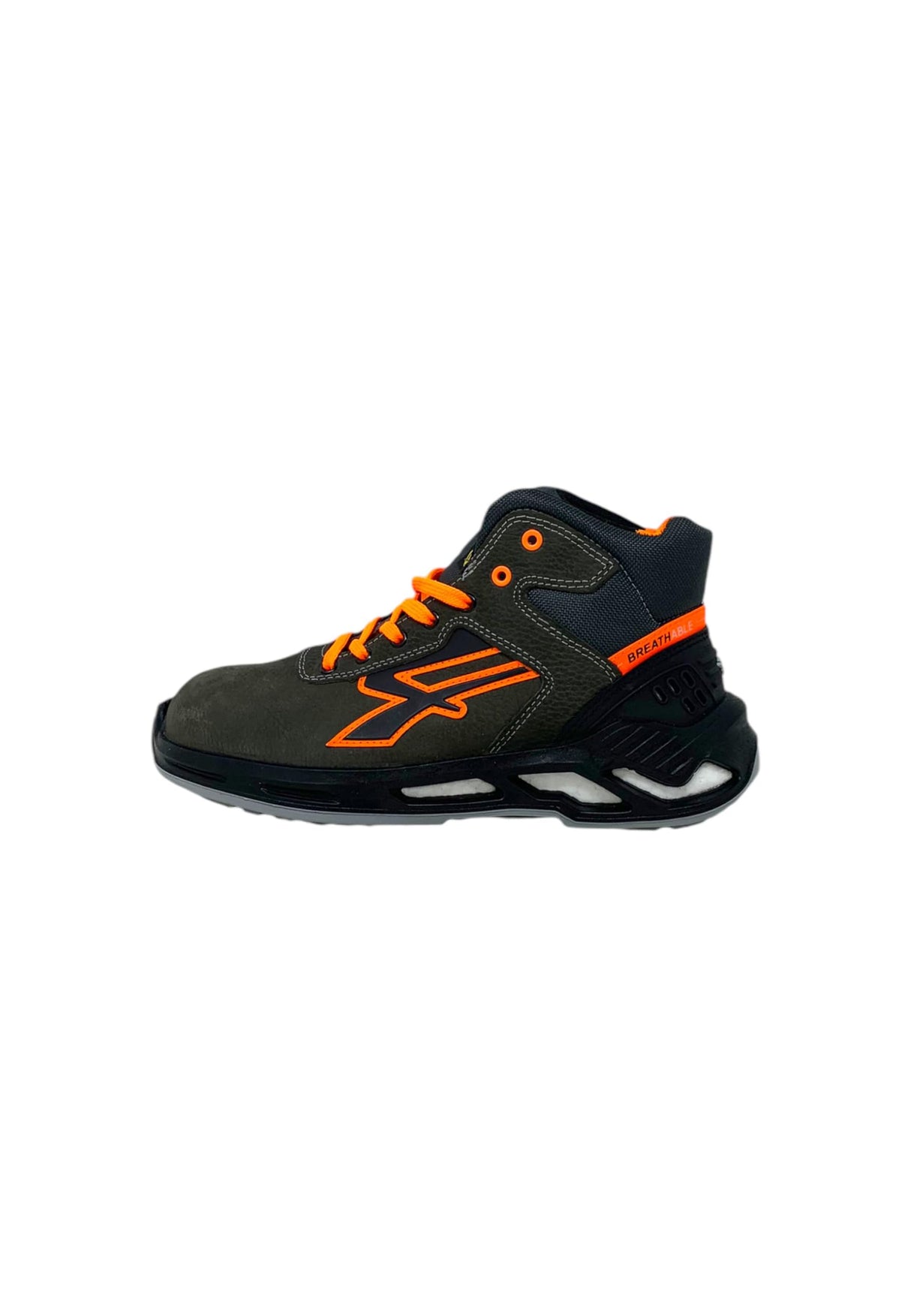 U Power - Baskets de sécurité hautes Avec renfort Anti-Shock Jordan - Usage général - ESD S3 Ci SRC 42 Gris/Orange