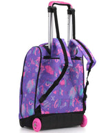 Seven Mochila con Ruedas, IRIDESCENT, Lila - Mochila 2 en 1, Mochila Escolar con Carro, Crossover System - Bolso Escolar Niños, para adolescentes - Bolsillo Interior con Organizador