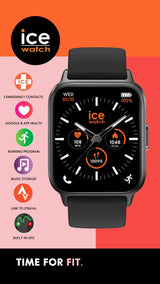Ice-Watch - ICE fit 1.0 Black AMOLED - Reloj conectado negro con correa de silicona - 024104 (1.78 pulgadas)