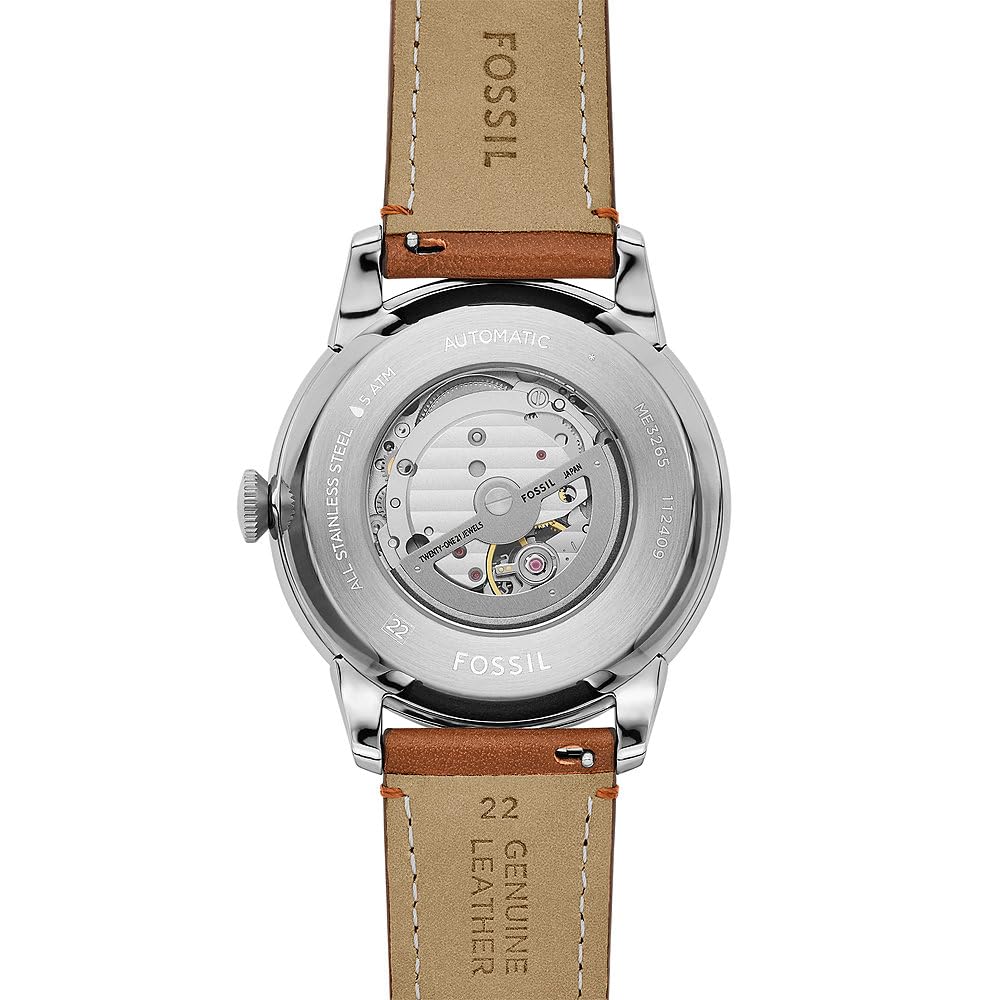 Fossil Reloj Analógico para Hombre de Automático con Correa en Cuero ME3265, 8.7Lx8.7Wx7Hcm, Verde Oscuro