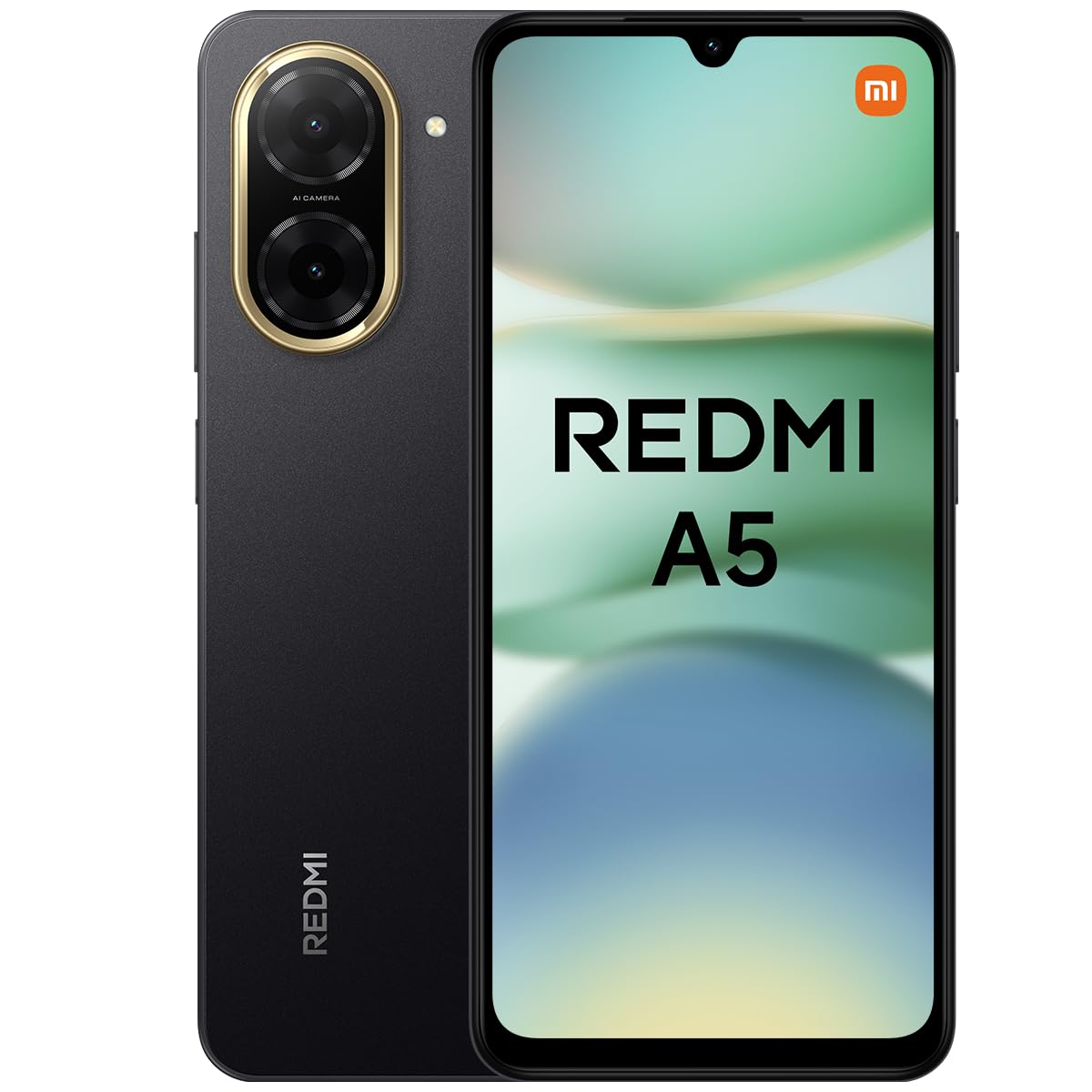 XIAOMI Redmi A5 - Smartphone de 4+128GB, Pantalla inmersiva de 6,88" 120 Hz, Potente procesador Octa Core, Cámara Dual AI de 32 MP, 5200 mAh, Cargador no Incluido, Negro (Versión ES)