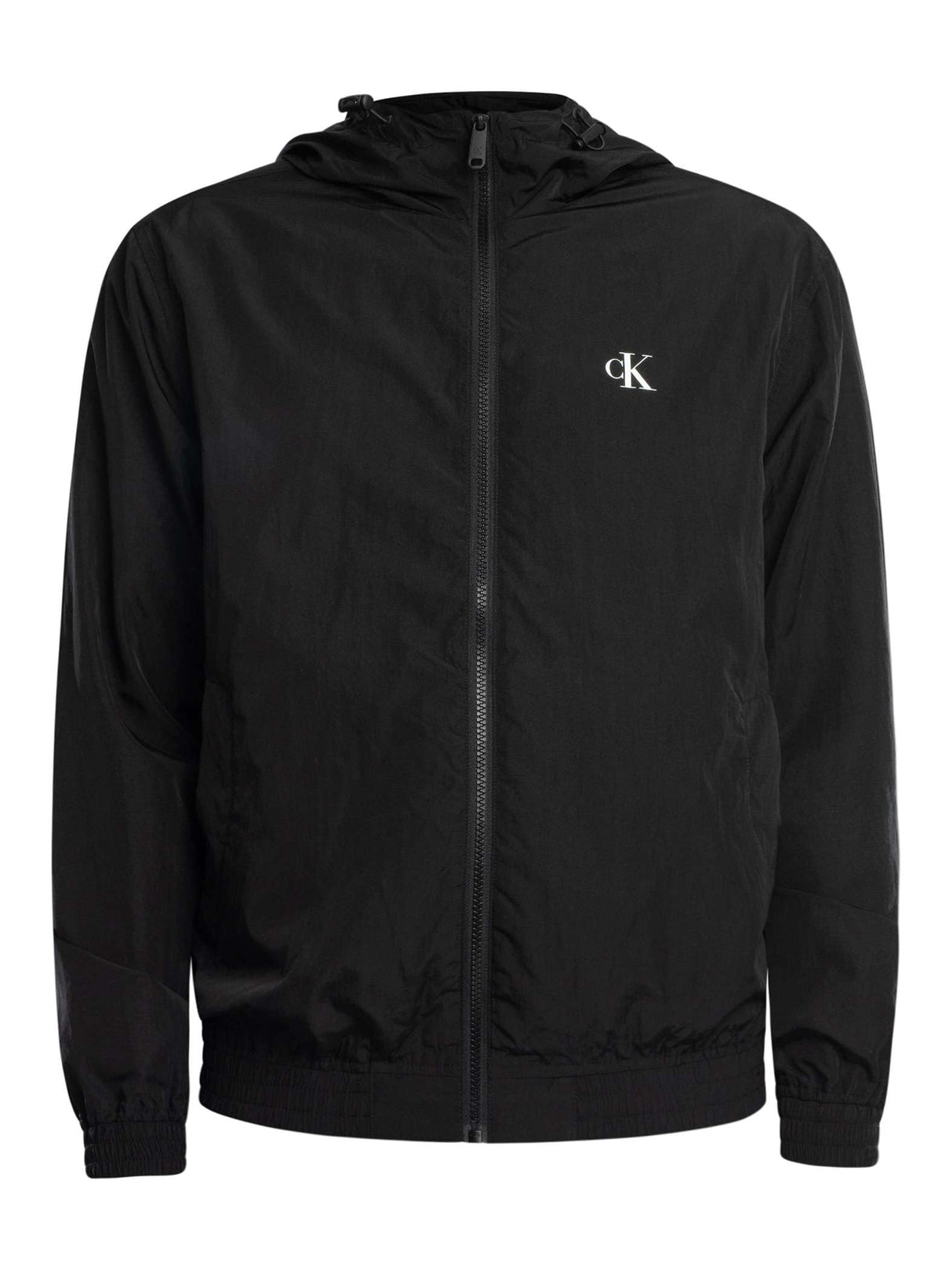 Calvin Klein Cortavientos Hombre Nylon Hooded ligero, Negro (Ck Black), XL