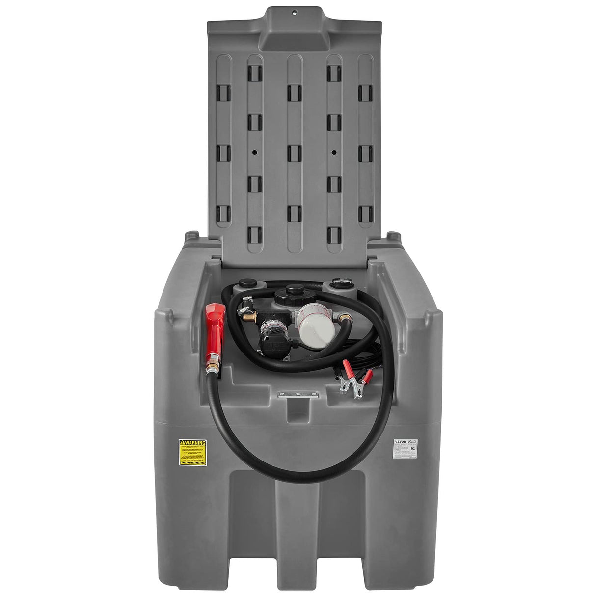 VEVOR Tanque de Diésel Portátil de Polietileno Tanque de Combustible Diésel de 116 Galones con Bomba de Transferencia de 12 V Almacenamiento de Diesel Gris Flujo Máximo de 10,6 GPM para Camión Tractor