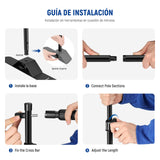 NEEWER Soporte de telón de fondo resistente con bases ampliadas, soporte de fondo de 10 x 8 pies con 4 barras transversales, 2 postes telescópicos, 4 clips de resorte y bolsa de transporte para sesión