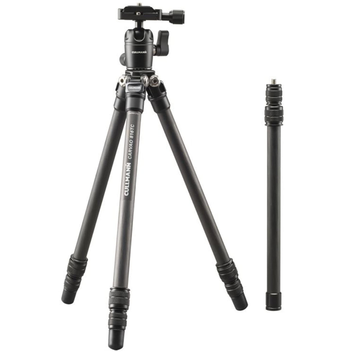 Trípode de viaje Cullmann Carvao 816TC en carbono (altura máxima de extensión 137 cm, tamaño de la caja 38 cm, peso 500 g)