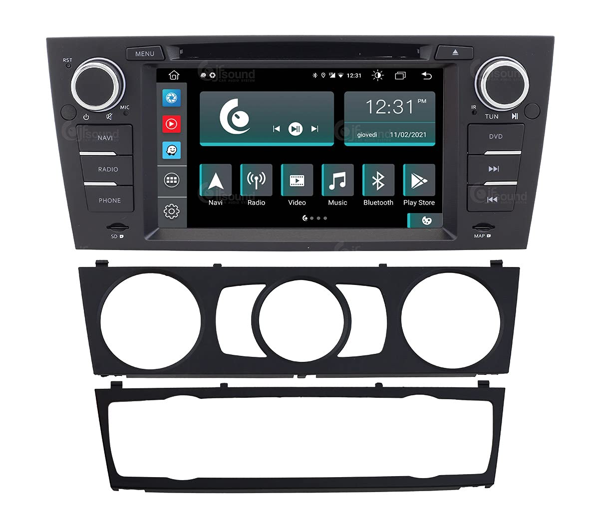 Autorradio de Ajuste Personalizado para BMW Serie 3 Android GPS Bluetooth WiFi Dab USB Pantalla táctil Full HD 7" procesador de 8 núcleos y comandos de Voz
