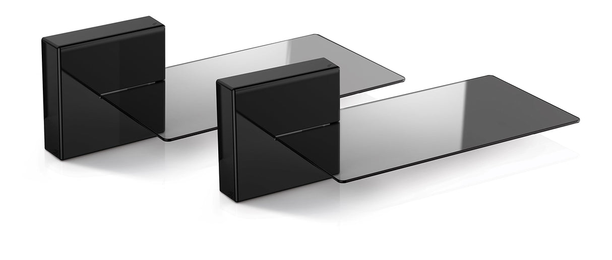 Meliconi Ghost Cube Soundbar Negro, Sistema de Cubierta de Cable Modular con Estante de Cristal para Barra de Sonido