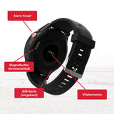 James R8 - Reloj de Emergencia y Seguridad para Personas Mayores, detección de caídas, botón de Llamada de Emergencia y localización GPS, Funciones de Salud, por Ejemplo, Pulso, aplicación Familiar +