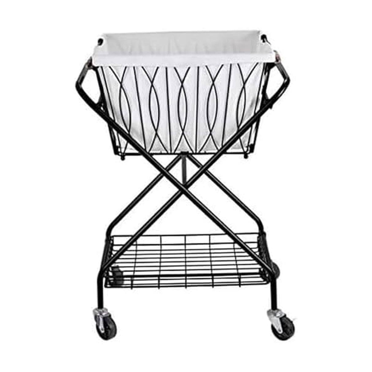 Artesa Verona - Carrito plegable para la colada con cesta, color negro