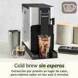 CUISINART Máquina de Café Automática;4 cafés con un toque: Espresso, Americano, Cold Brew;Espumador integrado;Grano a taza;Base ajustable;Botón de Favoritos, Gris