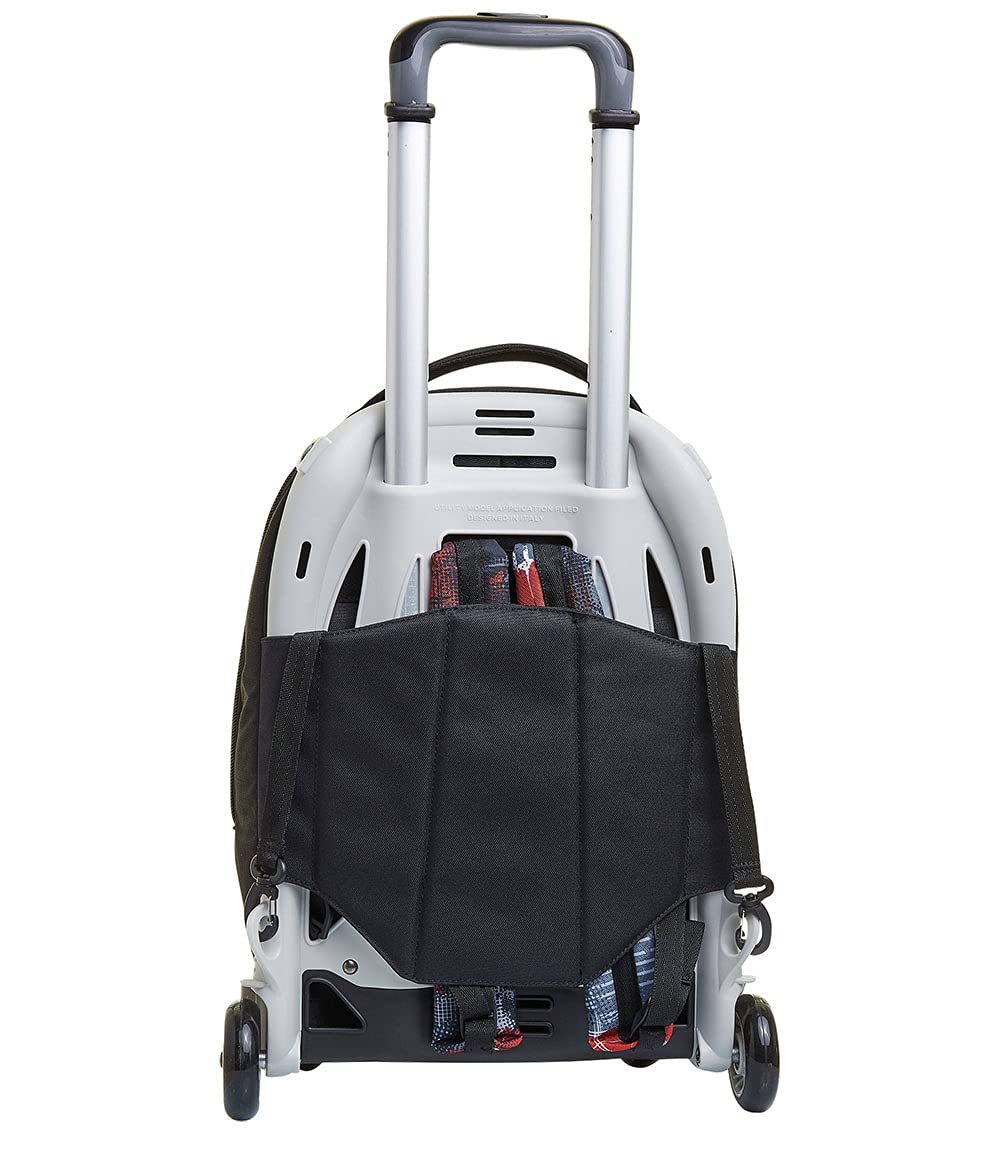 Seven Mochila con Ruedas TROLLEY NEW TECH WORLD, Negro - Mochila 3 en 1, Mochila Escolar con Carro - Bolso Escolar Niños, Niñas, Adolescentes - Bolsillo Frontal con Cremallera