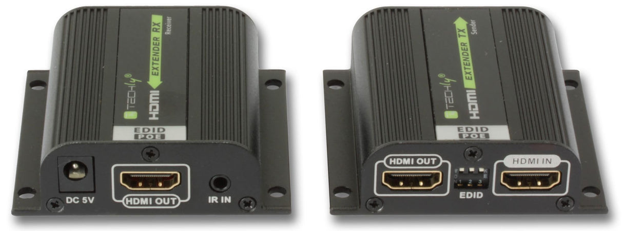 TECHLY 100709 Amplificador Extensor HDMI Full HD 3D Poe a Cable Cat.6/6A/7 40m con EDID e IR Negro