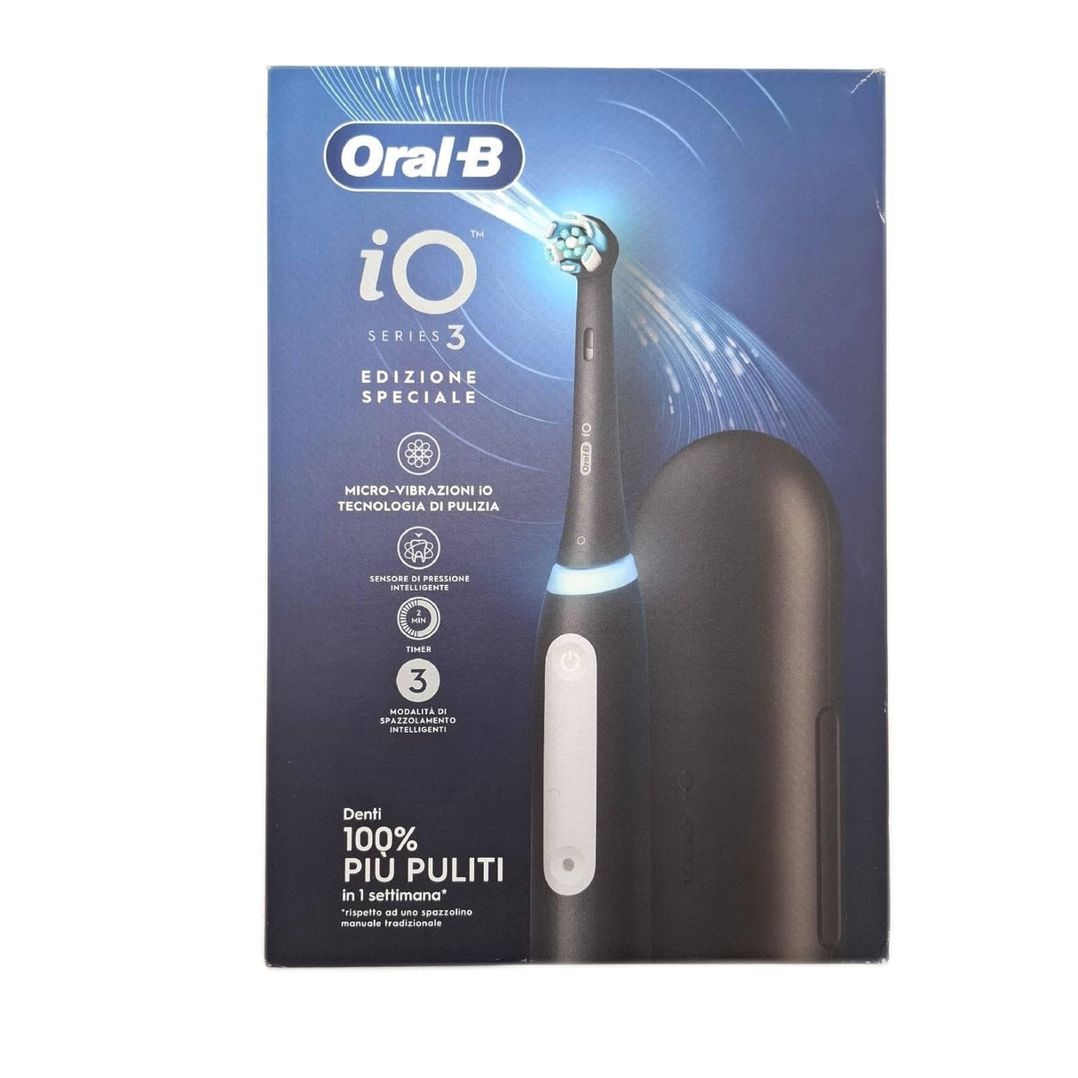 Oral-B Cepillo de dientes eléctrico recargable iO 3N negro, 1 cabezal de repuesto, 1 cepillo eléctrico Oral B + 1 pasta de dientes encías y esmalte Pro-Repair Clásico 75 ml