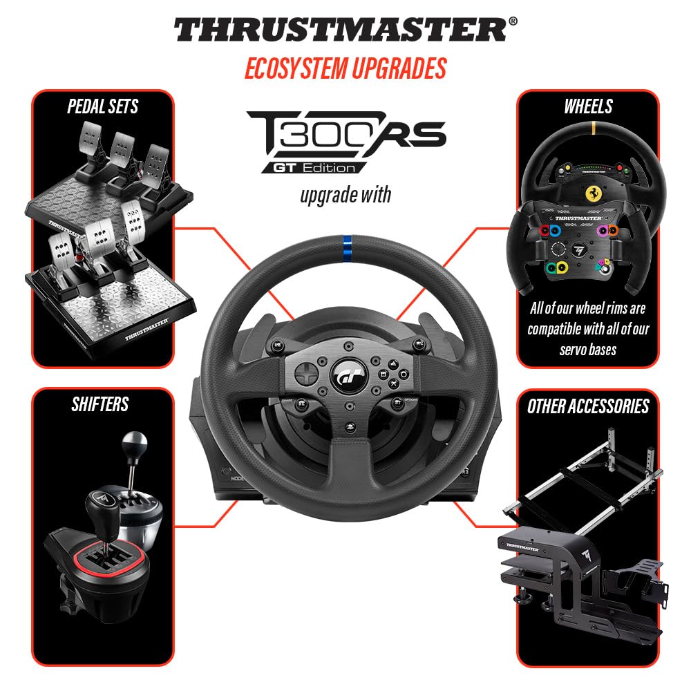 Thrustmaster T300 RS GT Volante de Carreras con Retroalimentación de Fuerza - Licenciado oficialmente por Gran Turismo - Compatible con PS5 / PS4 / PC