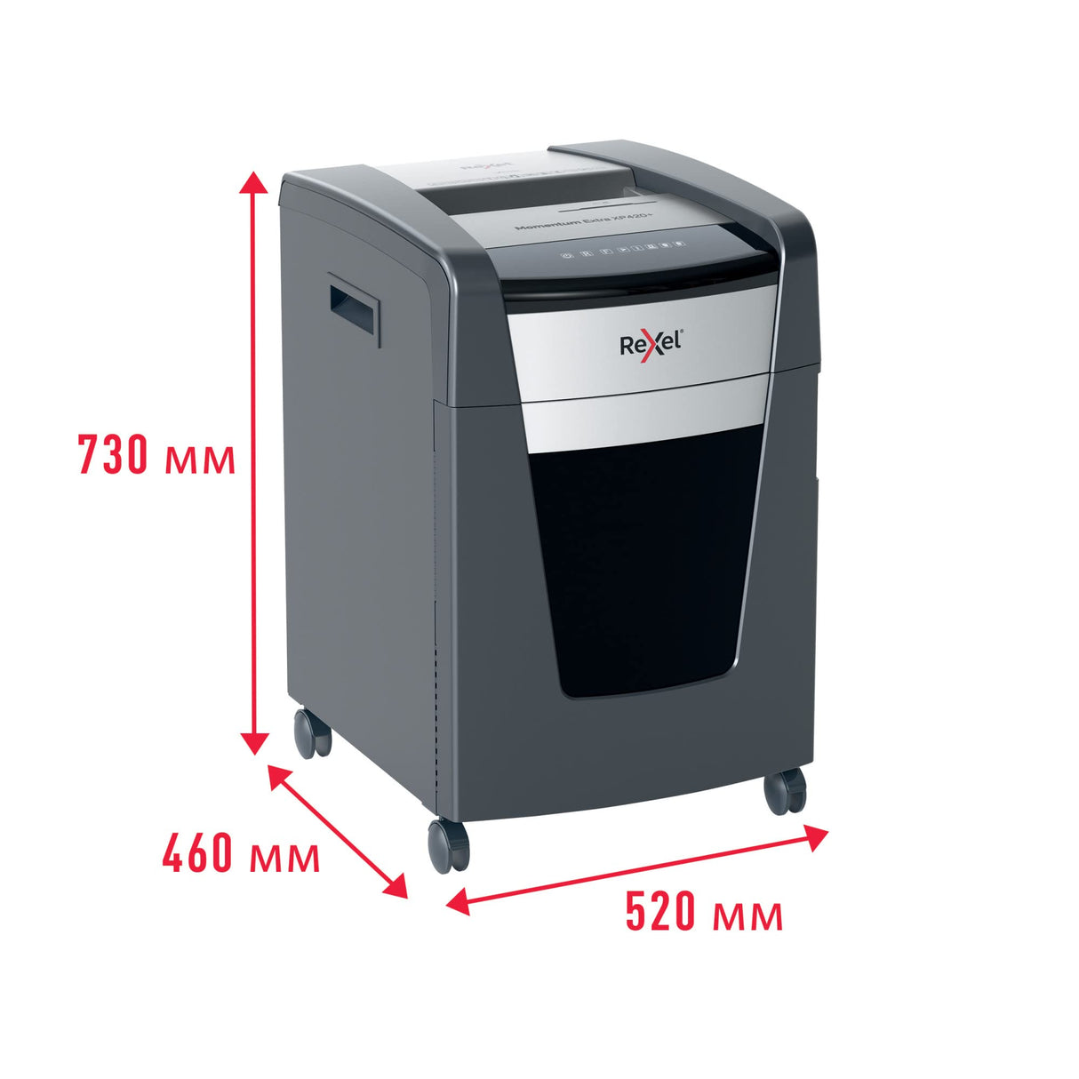 Rexel XP420+ Cross Cut Paper Shredder, Shreds 20 Sheets At Once, P4 Security Level, Jam-Free Technology, Office Use, 60 Litre Pull-Out Bin, Black, Momentum Extra Range, 2021421XEU