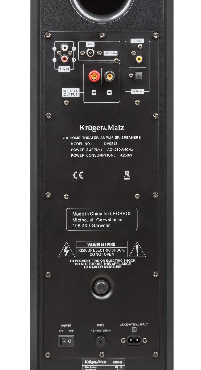 Krüger&Matz KM0512B Passion Set 2.0 - Altavoces Activos (250 W), Color Negro