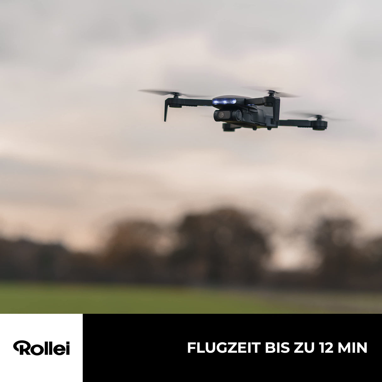 Rollei Fly 80 Combo Drone, transmisión de imagen WiFi en vivo, giroscopio de 6 ejes, cámara Full HD, tiempo de vuelo largo, control de aplicación e incluye servicio remoto