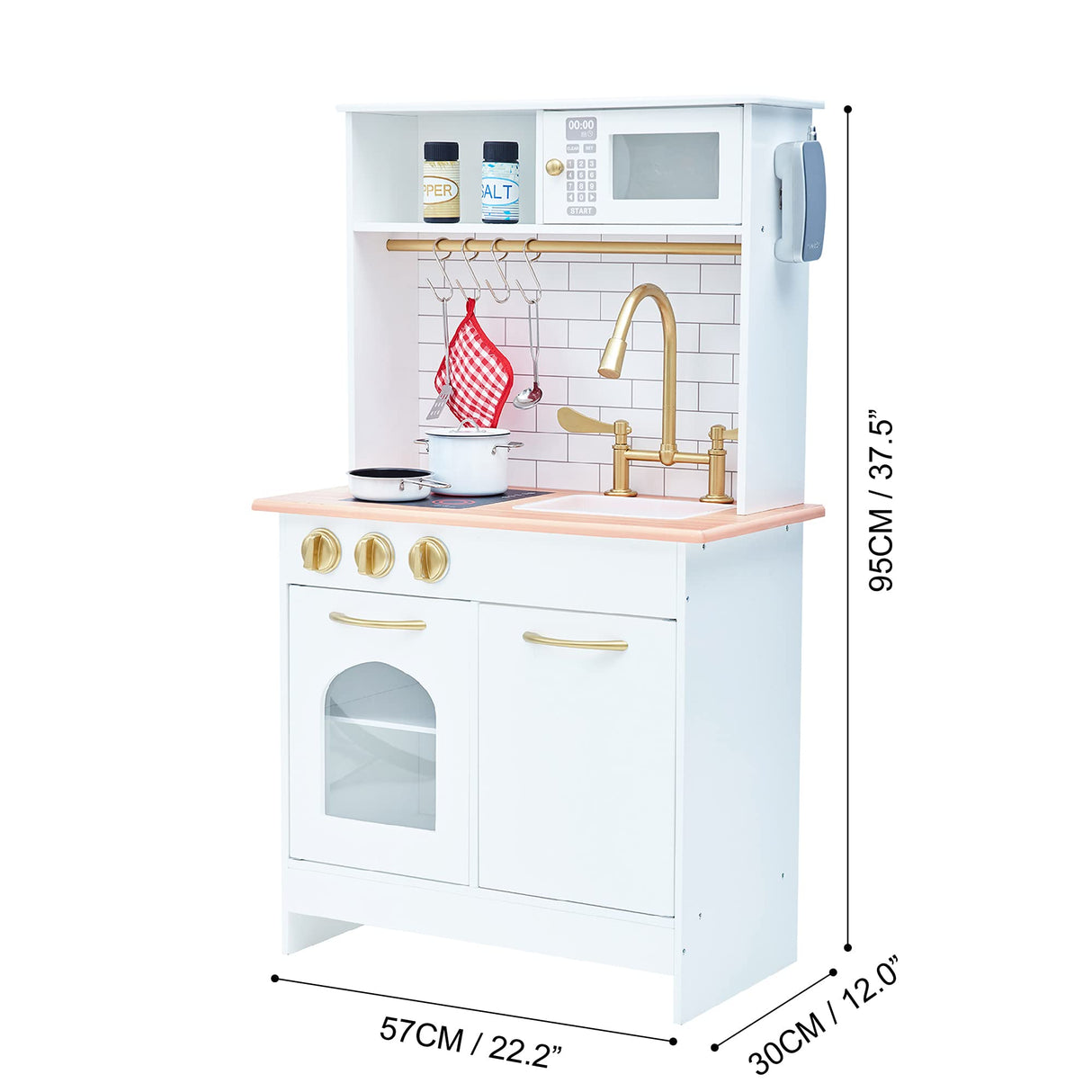 Cocina de juguete de madera blanca Teamson Kids para niños/as TD-12681A