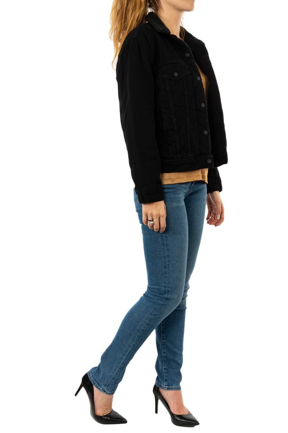 Levi's Ex-boyfriend Sherpa Trucker, Sherpa para Mujer, Forever Black, L