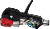 Audio-Technica AT-XP5/H Cápsula para DJ audiófilo con aguja elíptica montada en un cabezal AT-HS6 Rojo