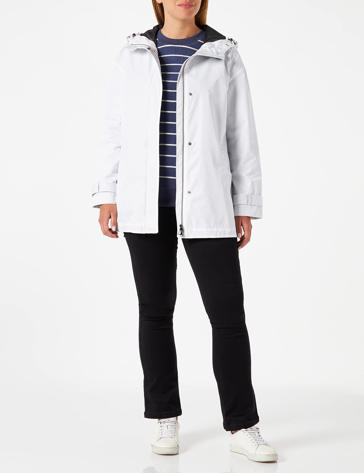 Geox W Delray Chaqueta, Blanco (Brillante), 44 para Mujer