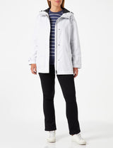 Geox W Delray Chaqueta, Blanco (Brillante), 44 para Mujer