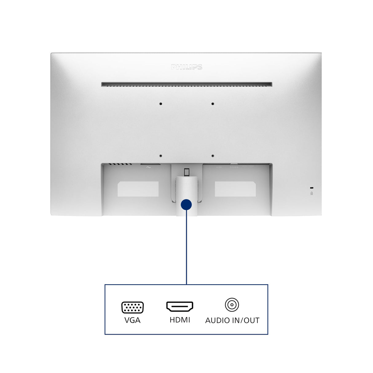 Philips 271V8AW Monitor 27 Pulgadas FHD, 75Hz, IPS, 4 ms GtG, Adaptive Sync., Altavoces (1920x1080, 1x HDMI 1.4), Blanco
